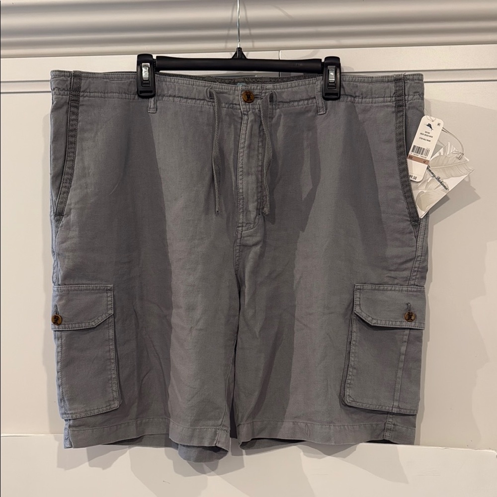 Tommy Bahama Soleil Beach Gray Cargo Shorts Textured Fabric